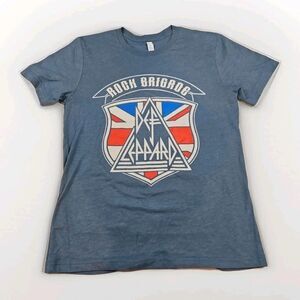 Def Leppard Rock Brigade 2022 Tour Blue 2 Sided Concert T-Shirt Sz XXL 2XL